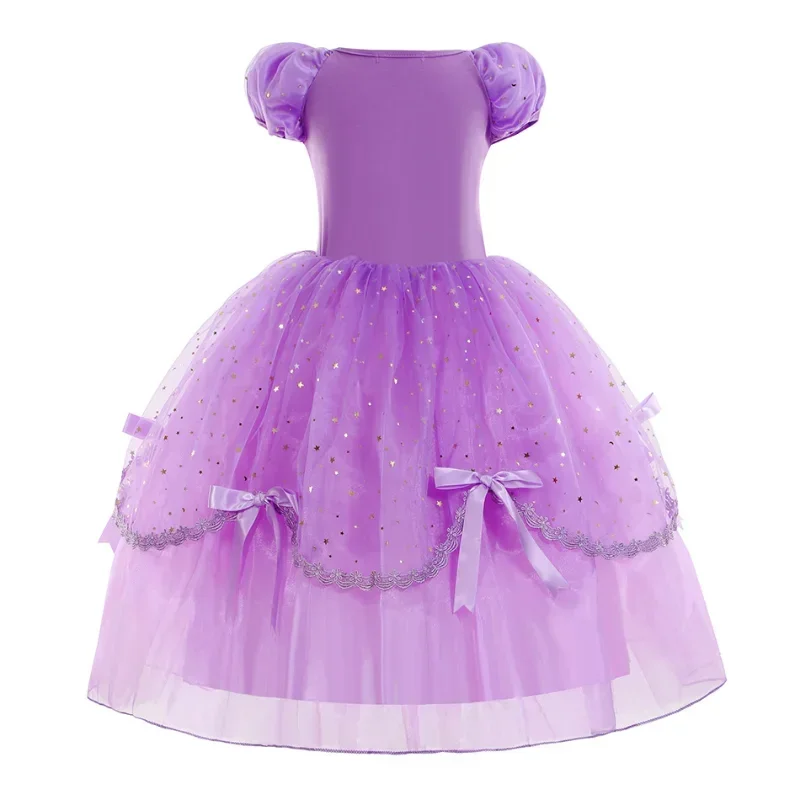 EE01 Princess Dress Children' Birthday Carnival Cosplay Sofia Costume Dance Ball Fancy girls' sequin Clothing Kids Gifts 202&0Ww