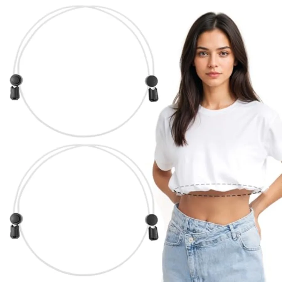 

Mabor 2 Pcs Shirt Tuck Band Women, Tuck Adjustable Band, Crop Bands for Tucking Shirts Elastic Bands to Change The Style of You