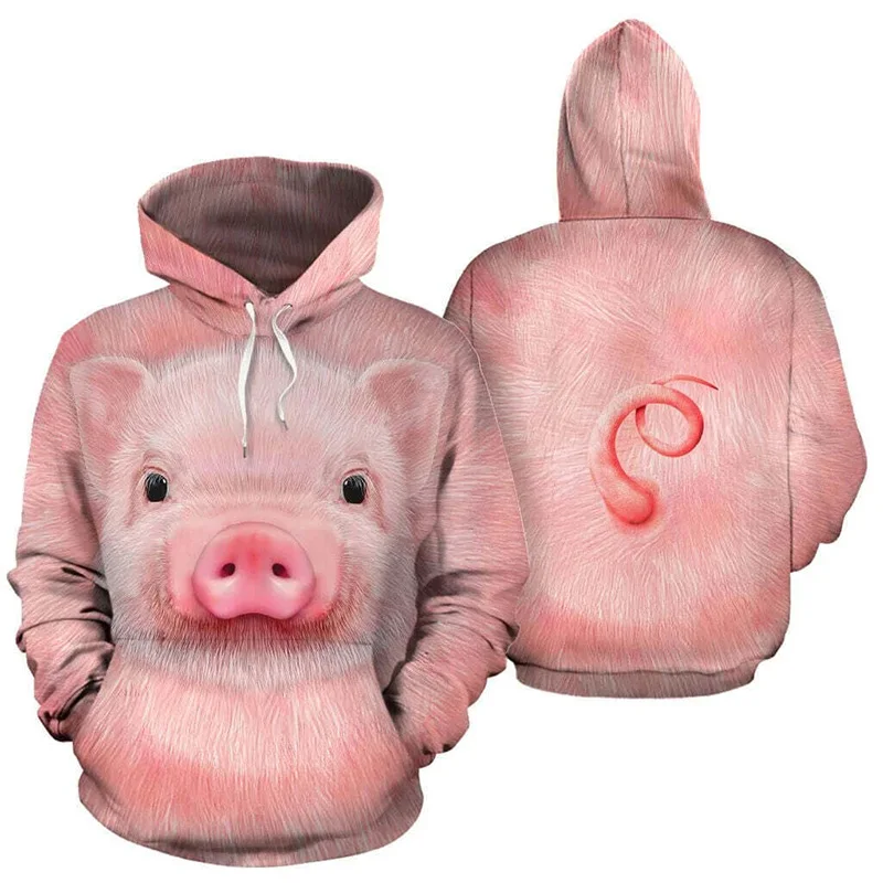 

3D Print Animal Pig Graphic Hoodies For Men Women Cute Animal Long-sleeved Pullovers Sweatshirt Personality Mens Hoodie Clothes