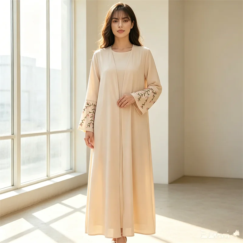 

Middle East Embroidery Open Abaya Dubai Kaftan Women Muslim Dress Eid Kebaya Islam Kimono Cardigan Turkey Caftan Femme Robe Gown