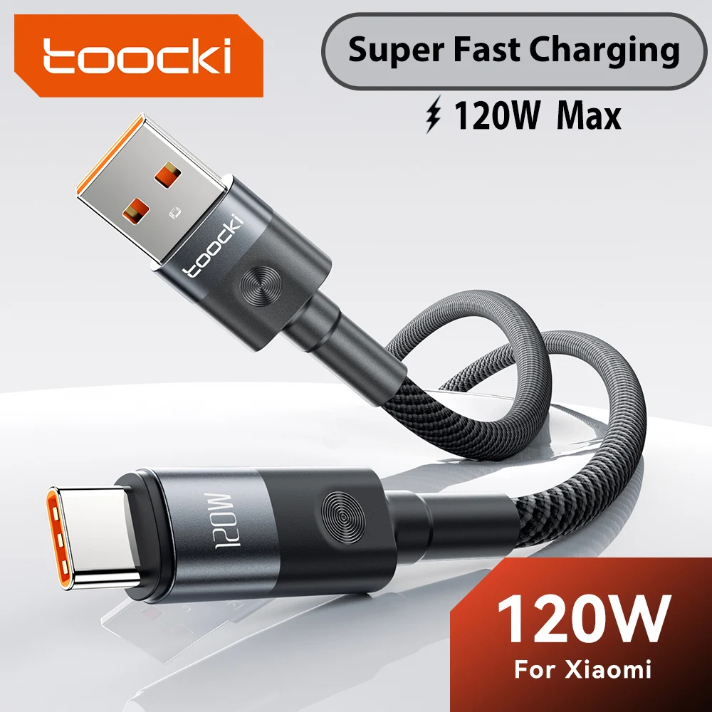 Cable USB Tipo C Toocki de 120W, Carga Ultra Rápida de 6A, Cable USB a Tipo C, Carga Turbo Súper Rápida para Xiaomi 17 Pro Redmi K60 Note