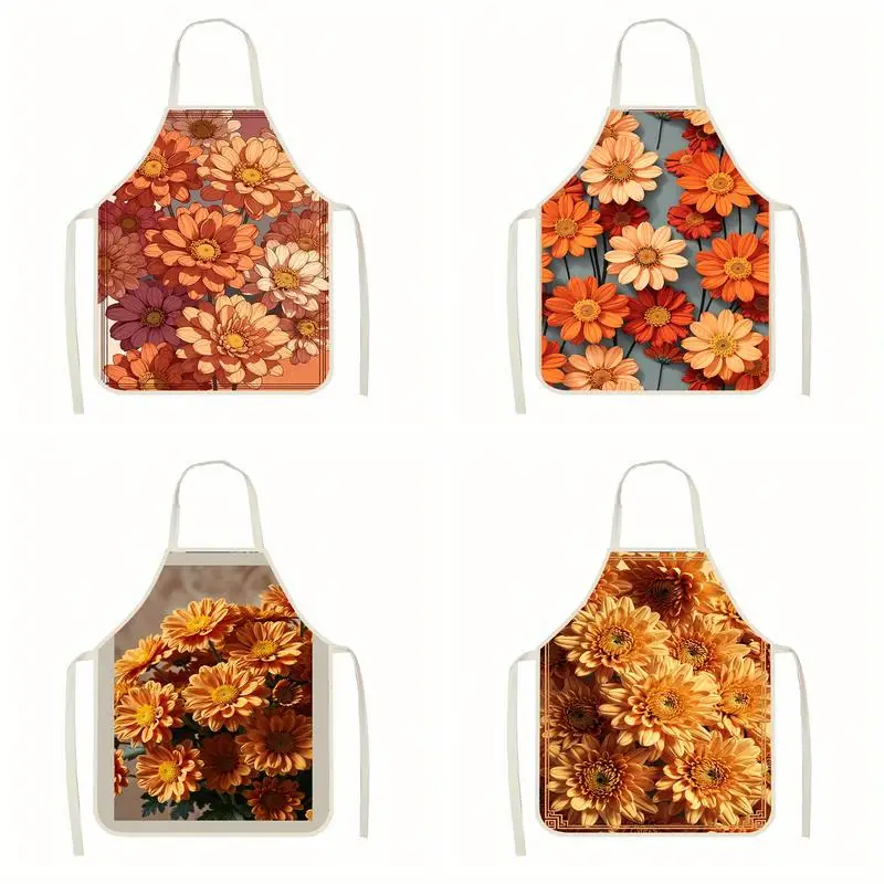 

Фартуки с цветочным узором, льняные фартуки, подходящие для приготовления пищи на кухне, общения родителей и детей, рисования и других мероприятий.