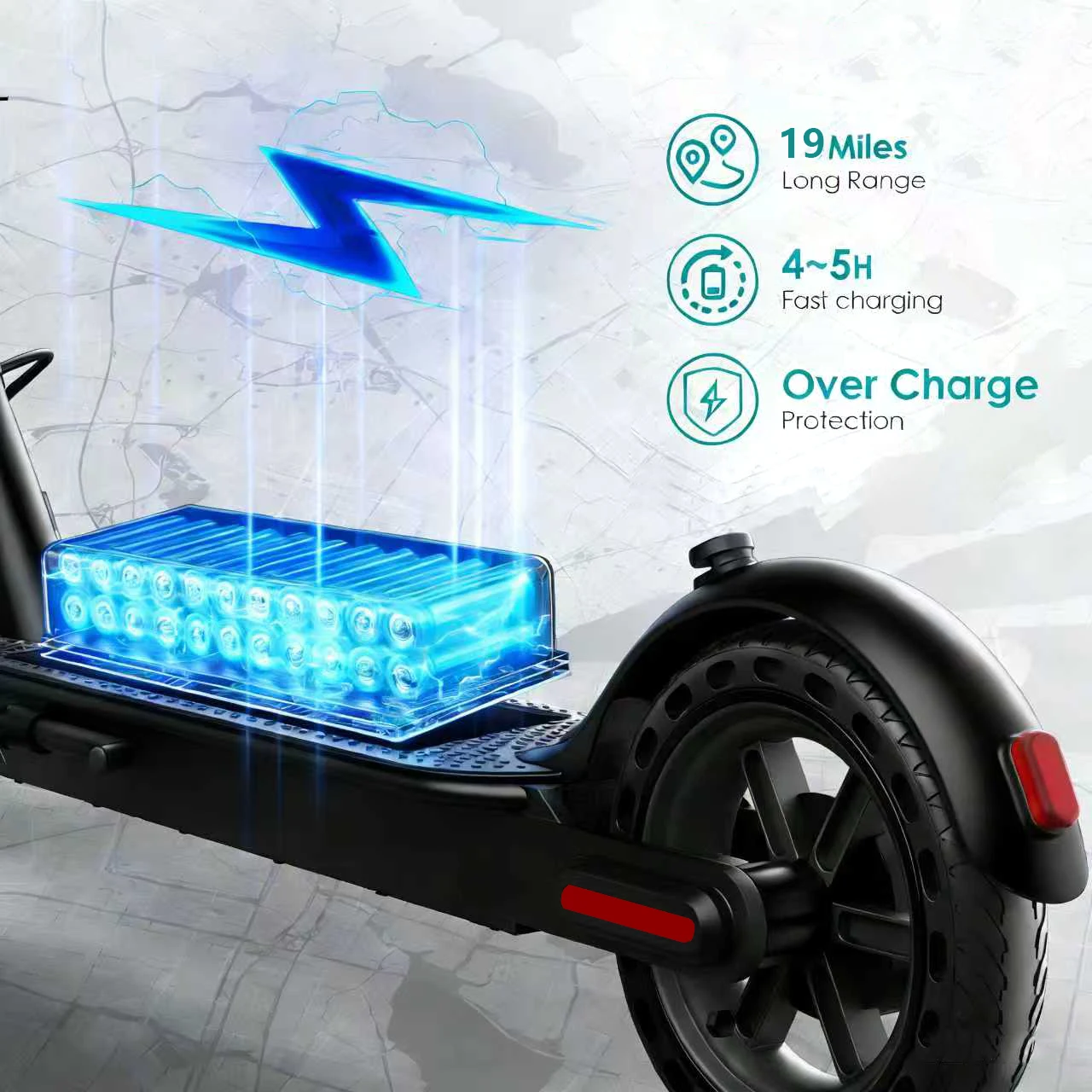 Upgrade Your Commute: Adult Foldable E-Scooter with 8.5" Solid Tires, Dual Brakes & LED Display view 5