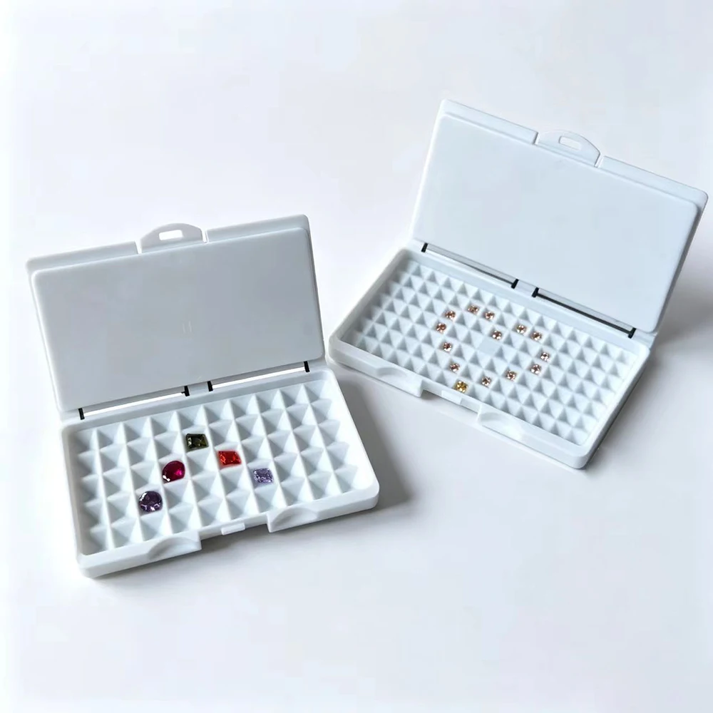 White Diamond Storage Box 3-10mm Gemstone Jewelry Display Mini Case Bare Stone Packaging Cover Tray  IGI Gem Independant Boxes