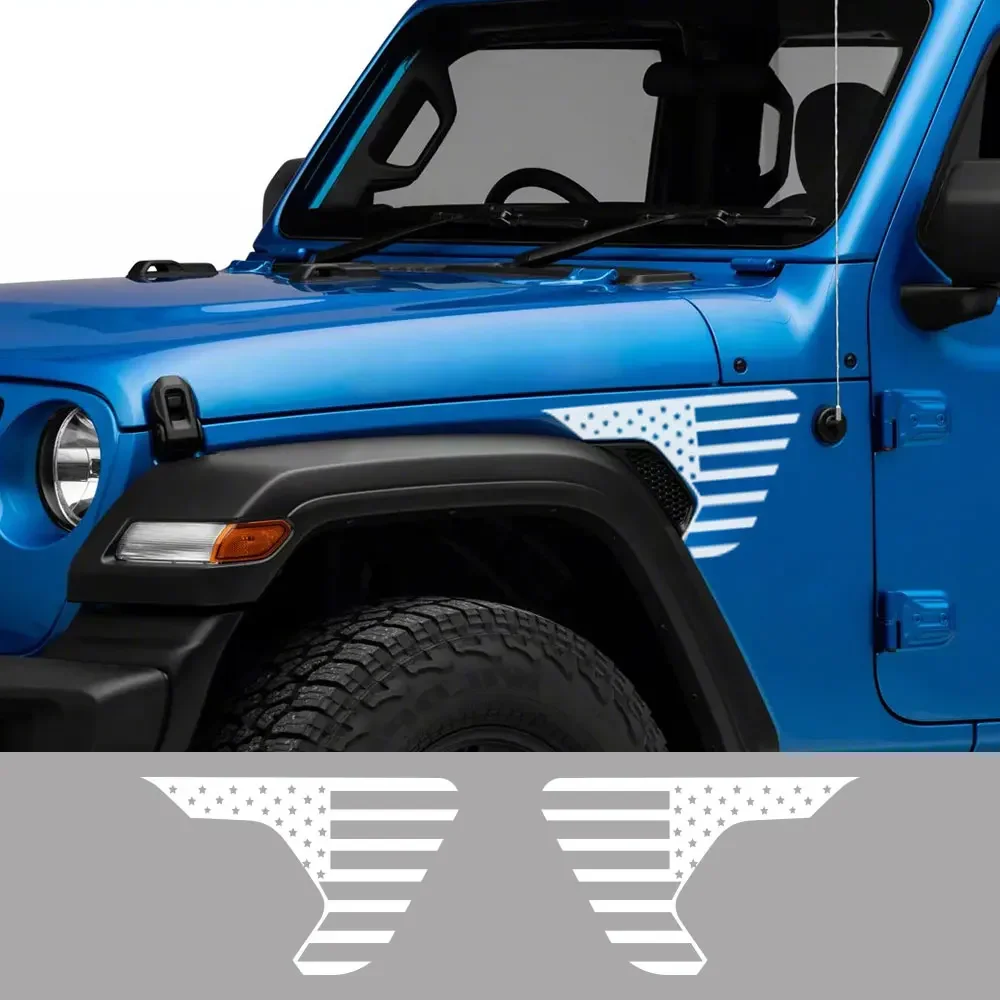 For Jeep Gladiator JT Pickup Fender Vent Stickers Truck Graphics Usa Flag Decor Decals Car Vinyl Cover Decal Auto Accessories
