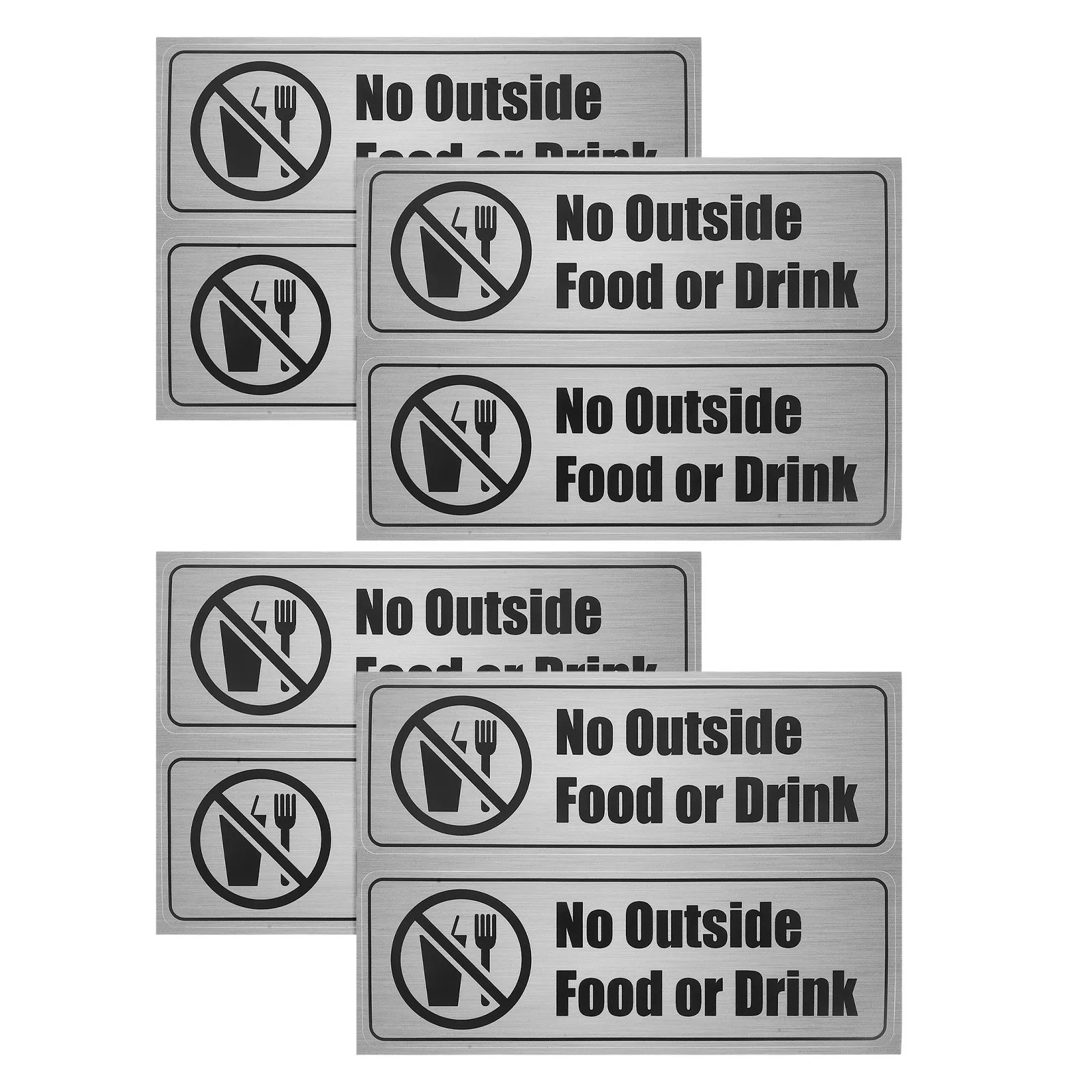 8Pcs No Outside Food Allowed Sticker Clear Warning for Office Restaurant Bar Self Adhesive PVC Decal No Food Or Drink Tag