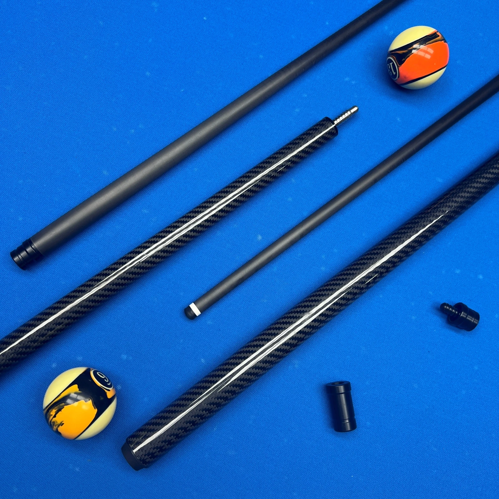 12.5mm Carbon Fiber Billiard Cue Low Deflection Professional Pool Stick Multi Layer Tip 3/8x8 Stainless Joint Rear Weight Thread