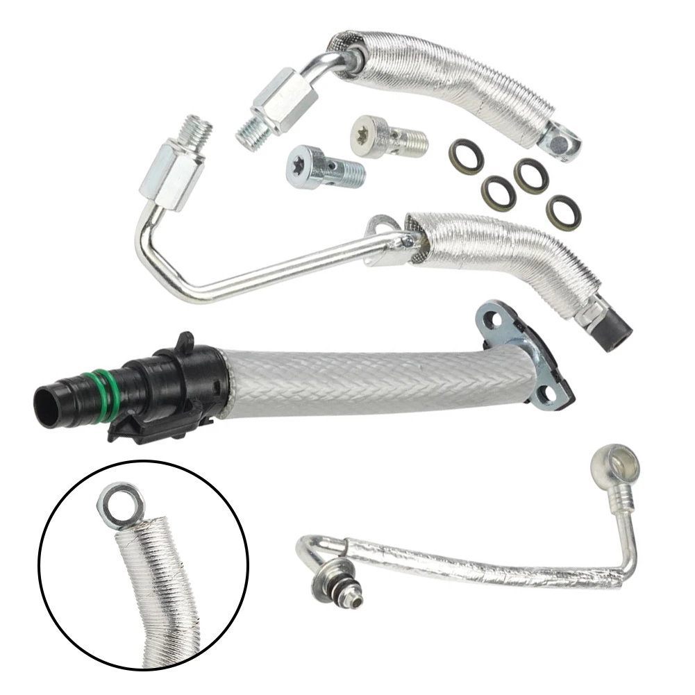 

Turbocharger Oil Return Drain Pipe Kit Turbocharger Oil Feed Kit As Shown Turbocharger Pipe Direct Replacement Plastic Metal