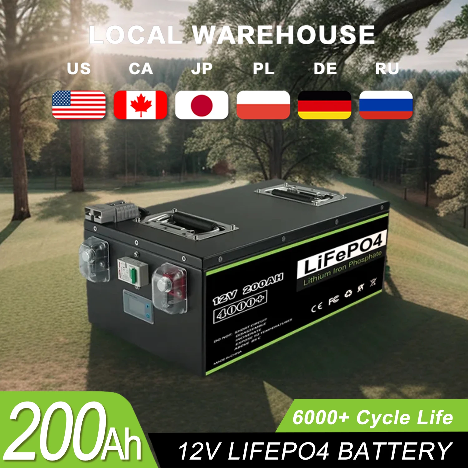 New 12v 200AH 300AH 400AH LiFePO4 Battery Pack 24V 200AH 48V 100AH liFePO4 Battery RV Golf Boat Off-grid Solar Energy EU STOCK