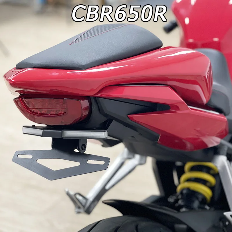 Motorcycle Rear Tail Light Brake Turn Signals Integrated LED License Plate Bracket For CB650R CBR650R 2021-2022