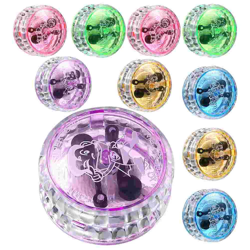 

10Pcs LED Yo-yo Toy Light up Yo-yo Responsive Ball Toy Funny Entertaining Toys (Random Color)