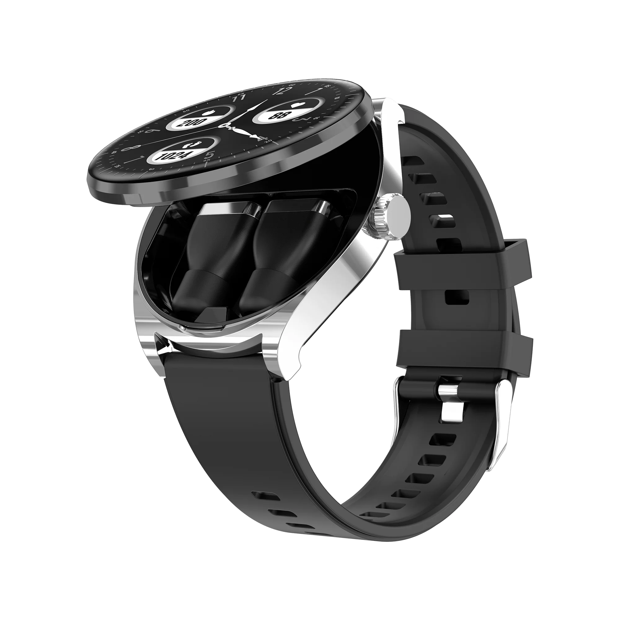 

TWS 2-in-1 Headset Smart Watch Health Monitor Sport Fitness Tracker NFC Watch Headphone Noise Reduction Music Smartwatch