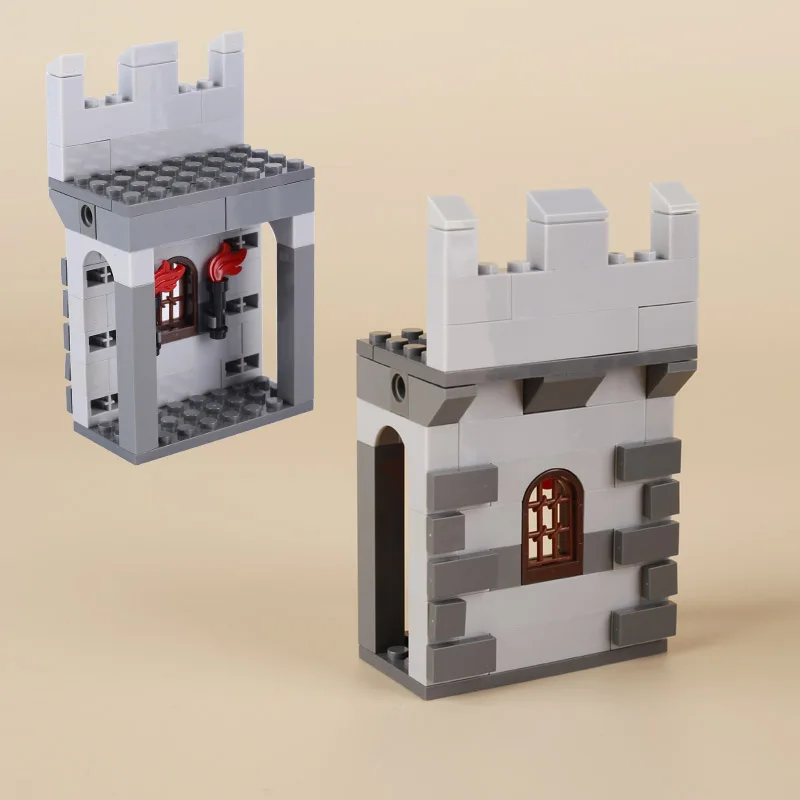 MOC Medieval Castle Accessories Building Blocks Walls Gates Knight Rome Figures Soldiers Battlefield Military Bricks Kids Toys