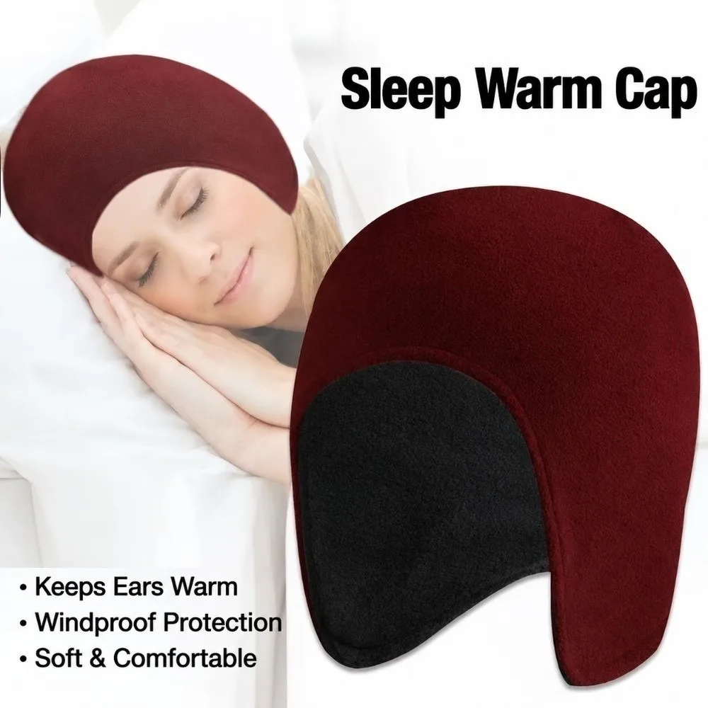 Double Layered Winter Elderly Fleece Beanie Ear Warmer Polyester Motorcycle Riding Cap Thick Windproof Soft Warm Earmuffs Hat