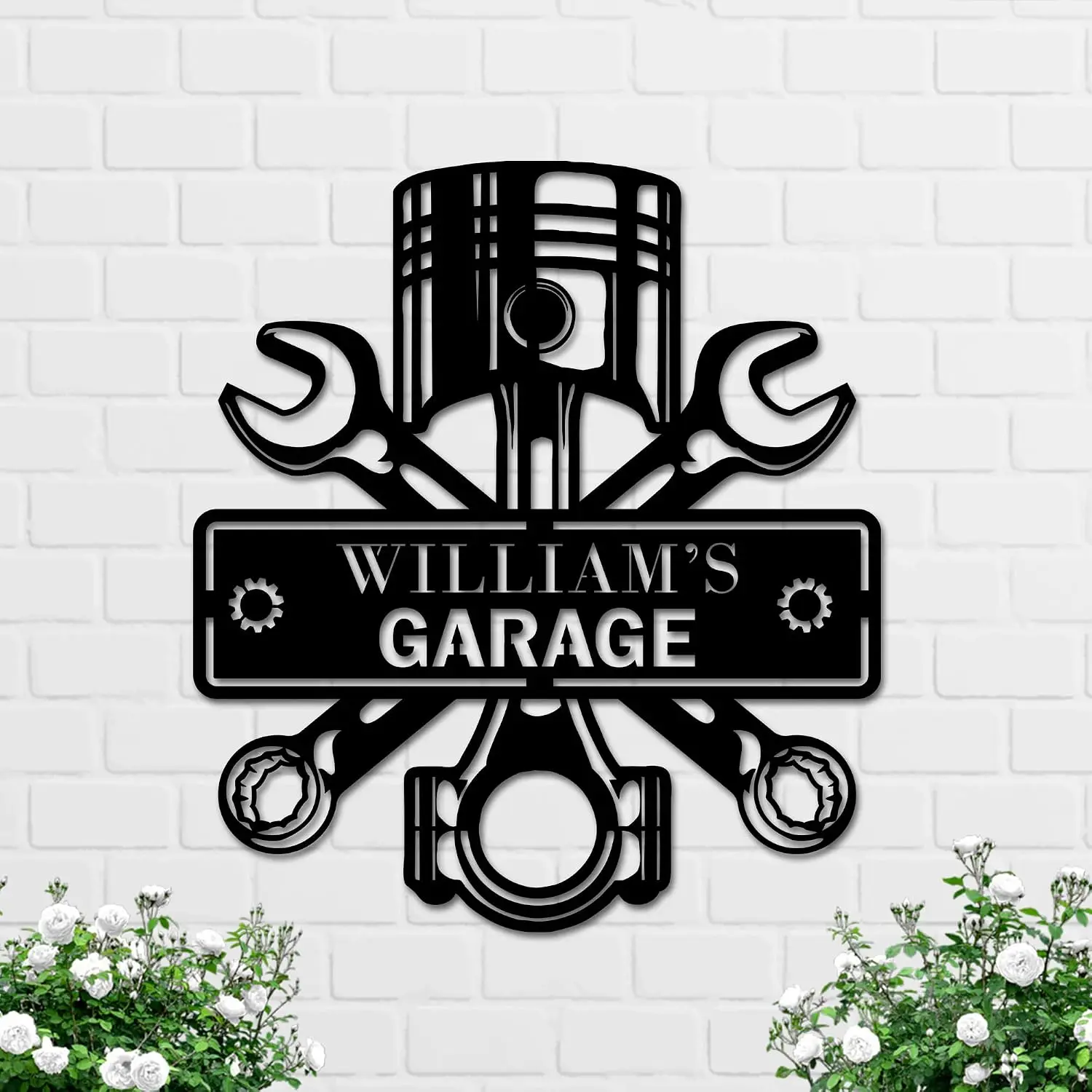 Personalized Metal Garage Signs, Garage Wall Decor, Shop Signs for Workshop Decorations, Gifts for Dad Grandpa In Fathers Day, D