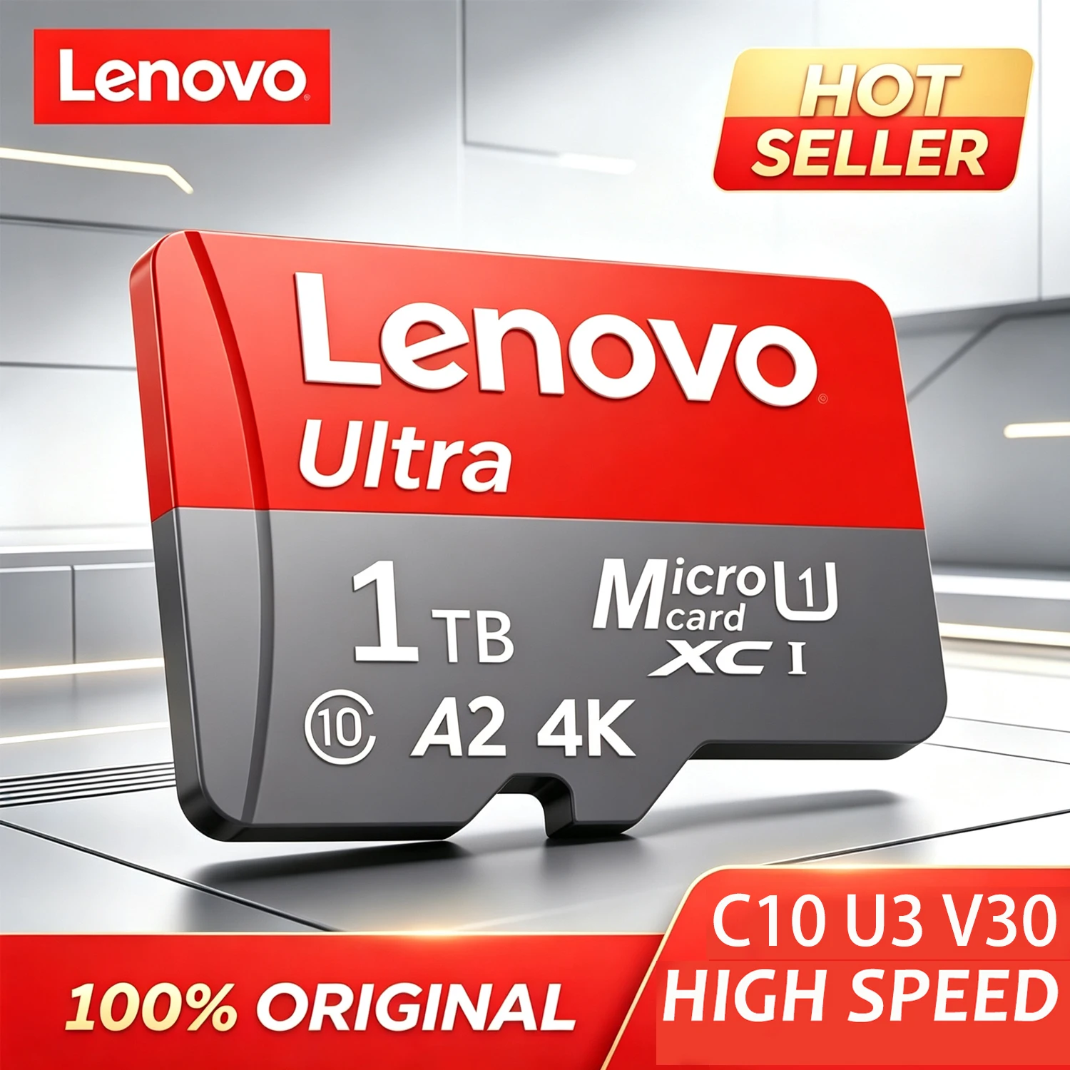 Carte mémoire Lenovo 1 To haute vitesse, carte Micro SD 128 Go, 512 Go, 256 Go, classe 10, carte Flash TF pour téléphone, tablette, drone