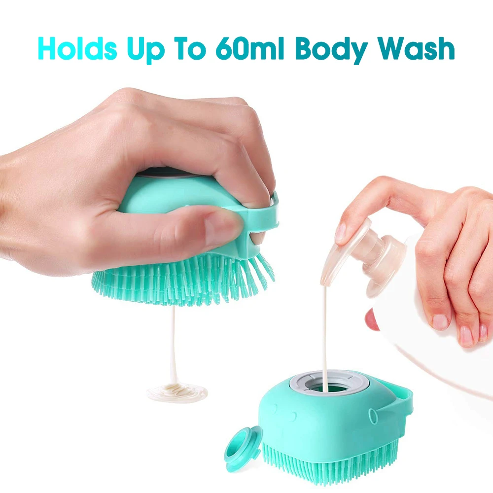 1Pc 3 Colour 77G Soft Silicone Massage Brush Bathroom Cleaning Tool Comb Cat And Dog Bath Shampoo Pet Supplies Accessories