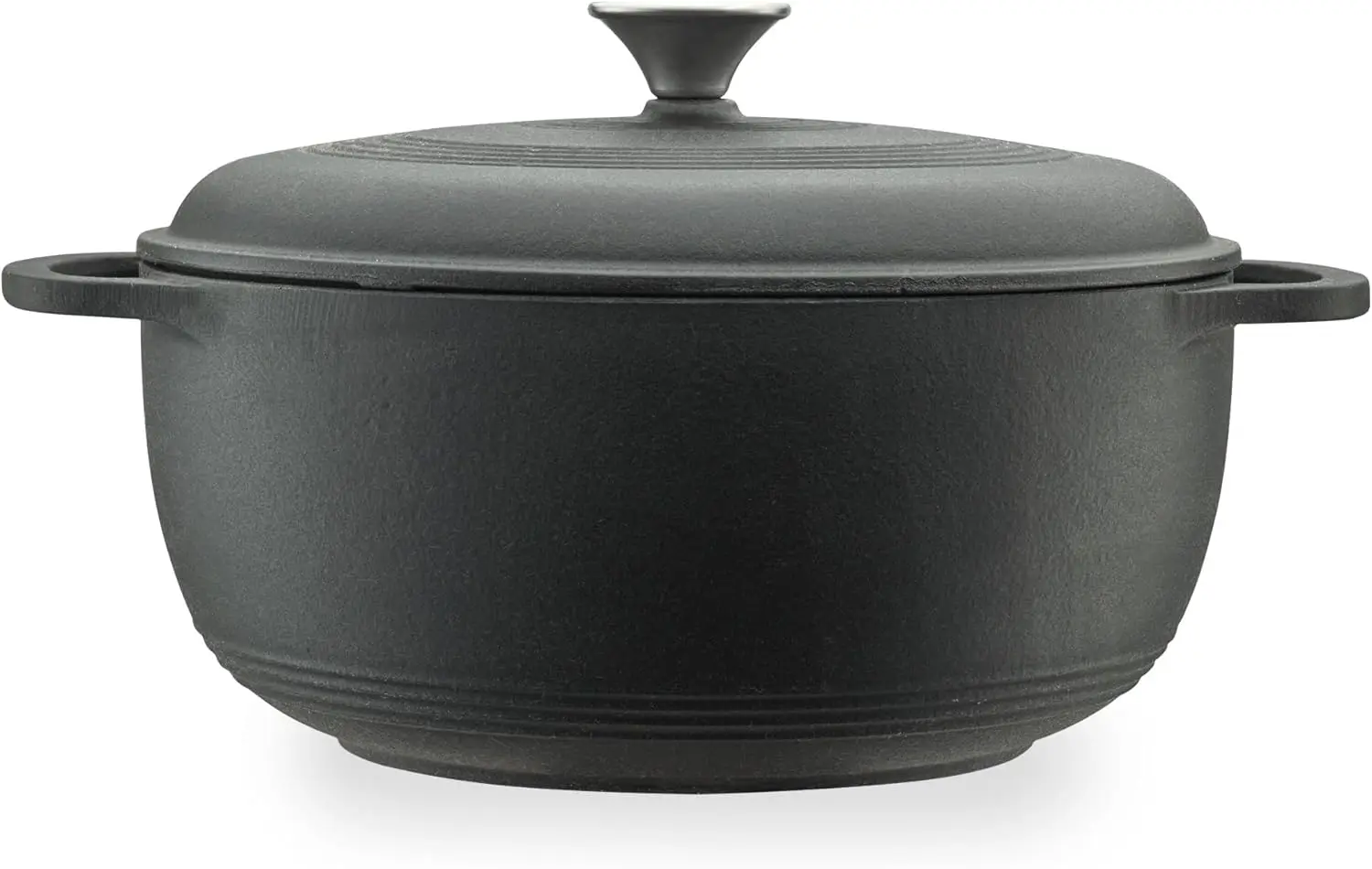 

6 Quart Enameled Cast Iron Dutch Oven, Matte Black for Slow Cooking & Baking