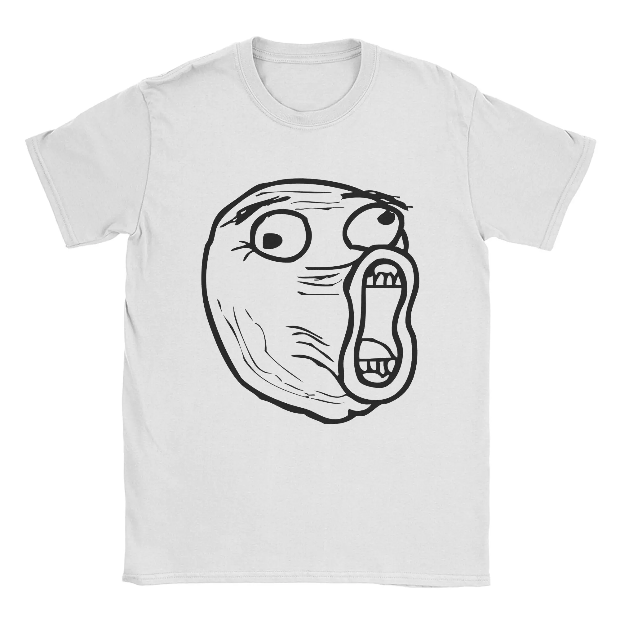 Troll Face Meme Big T Shirts for Men Cotton Vintage T-Shirt O Neck Interesting Funny Tee Shirt Short Sleeve Clothing 4XL 5XL