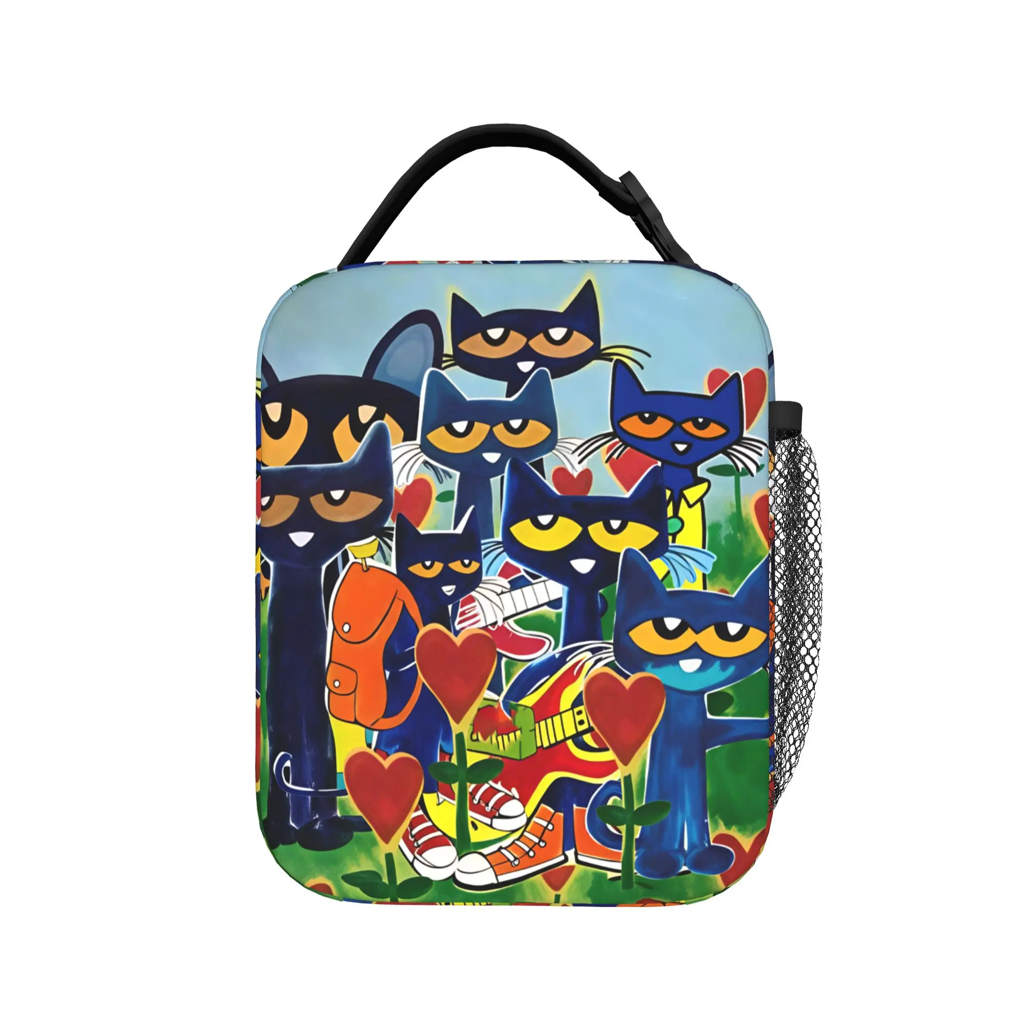 Pete The Cat I Love My White Shoes Cool Lunch Bag Travel Lunch Box For Men Thermal Lunch Bags Oxford Portable Cooler Bag