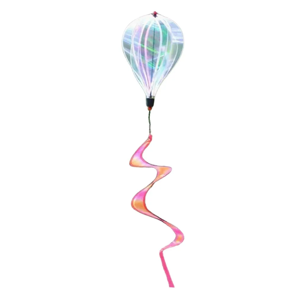 

Rotating Design Hot Air Balloon Colorful Design Bright Film Wind Spinner Transparent Material Glitter Effect Garden Windmill