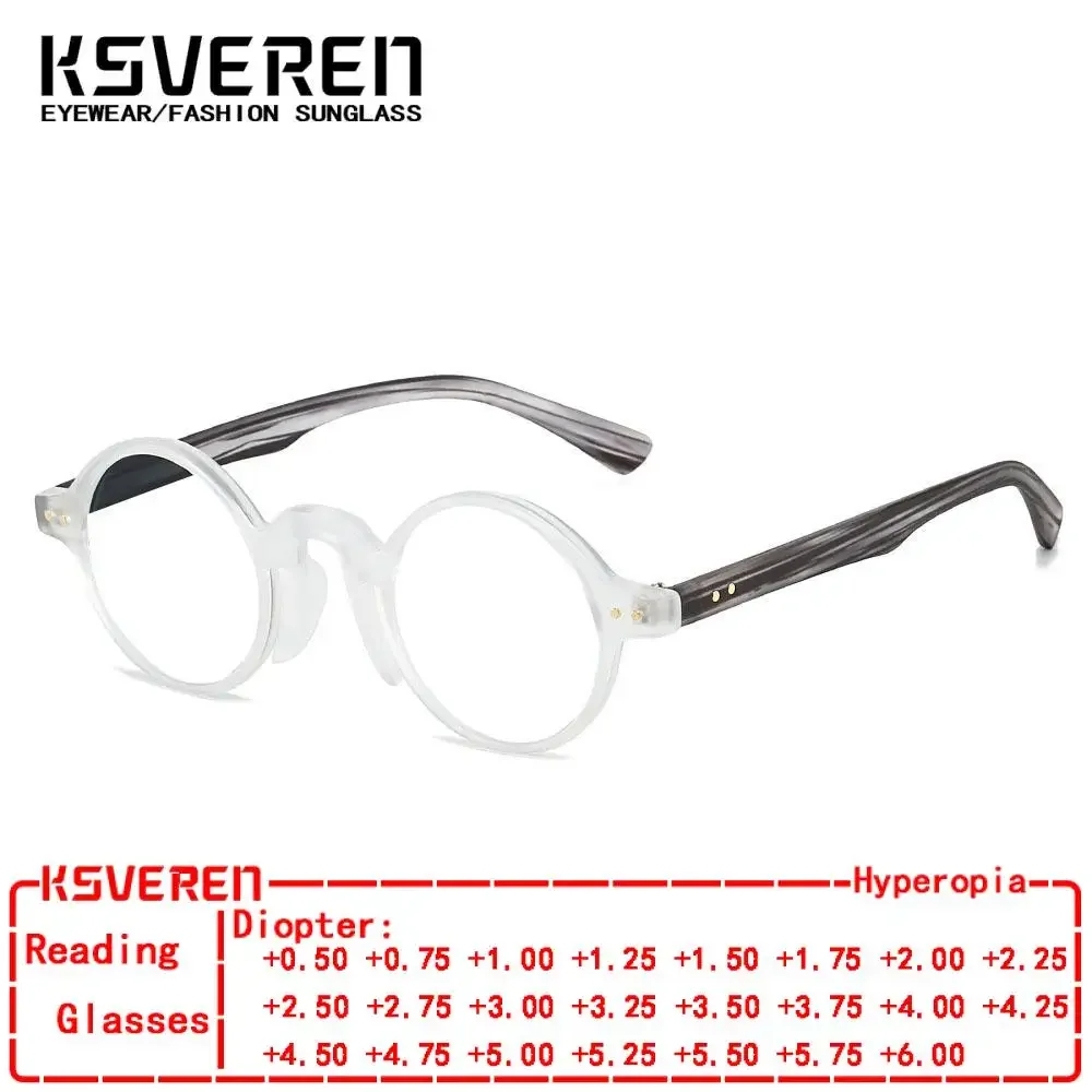 

Anti Blue Light Round Retro Reading Glasses Men Women Designer Classic Clear Lens Presbyopic Eyeglasses Customizable Optical Len