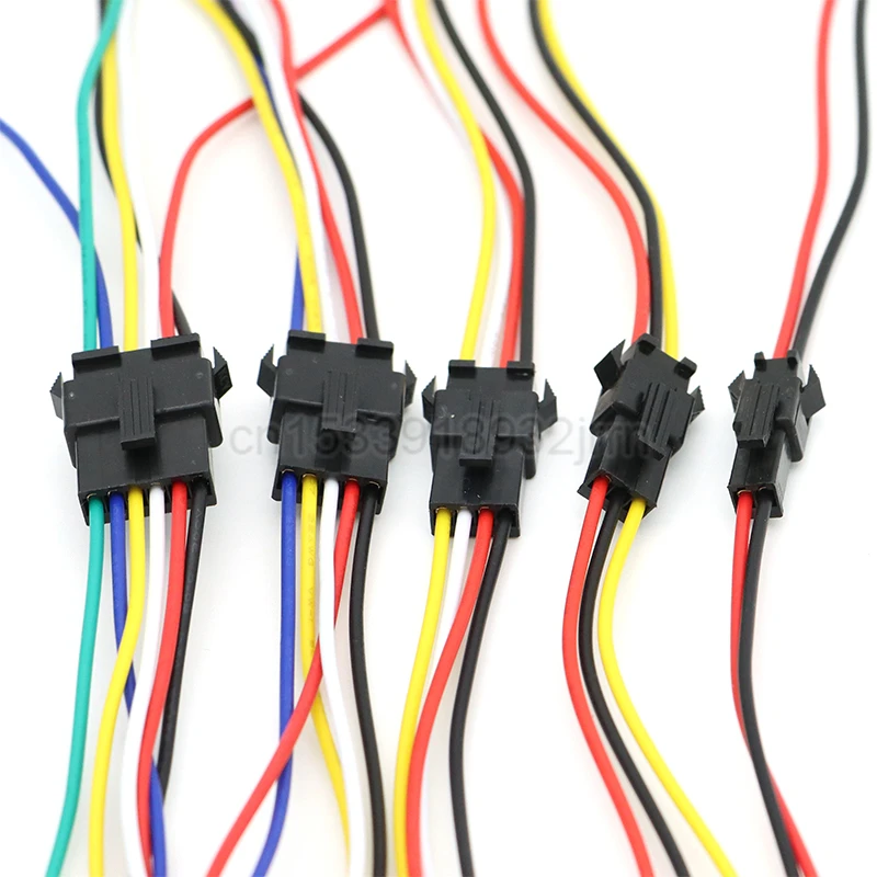5Pcs SM2.54 Male & Female Connector 2Pin/3Pin/4Pin/5Pin/6Pin Pitch 2.54mm Wire Cable Pigtail Plug Total Length 40cm