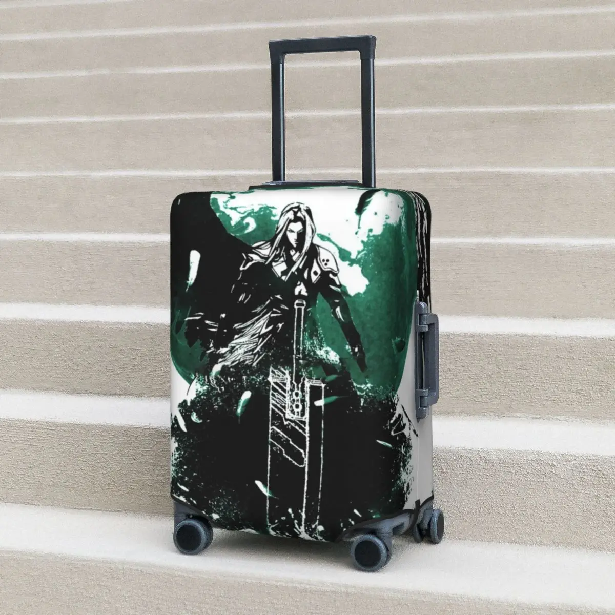 Sephiroth Final Fantasy VII Suitcase Cover cloud cool man game wing half Cruise Trip Protector Flight Practical Luggage Supplies