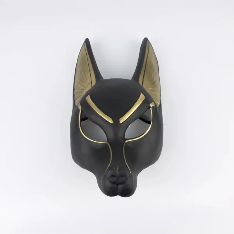 Cyepípcio anubis cosplay máscara facial pvc canis spp cabeça de lobo jacal animal masquerade adereços festa de halloween fantasia vestido bola
