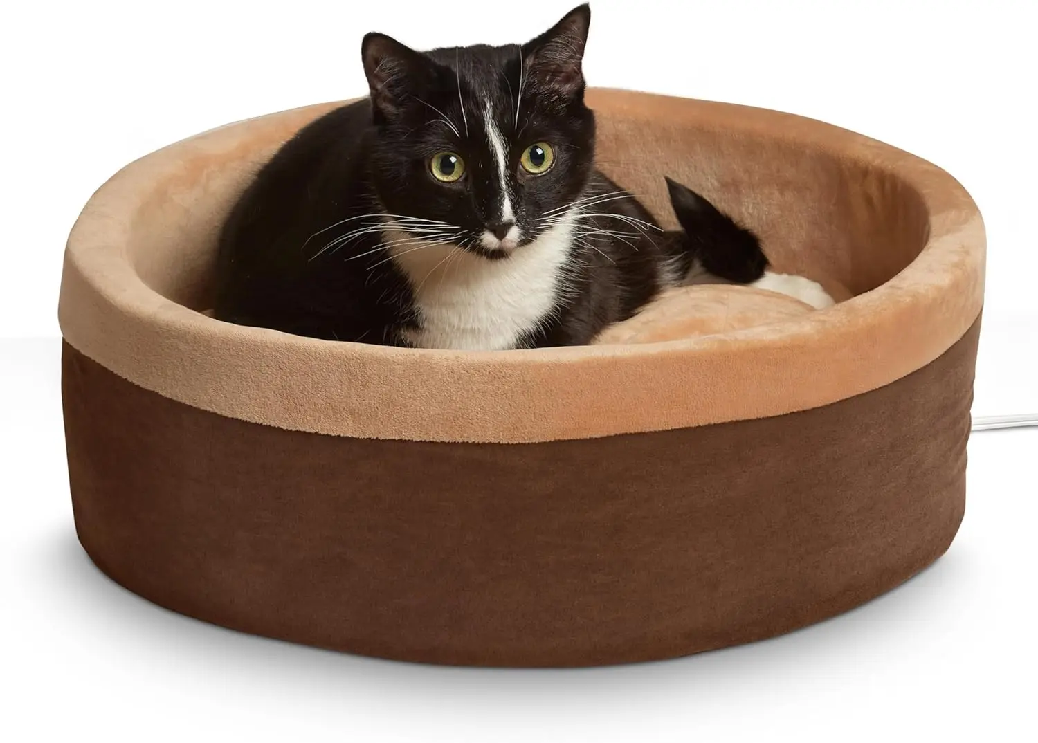 

Thermo-Kitty Bed Heated Cat Beds for Large Indoor Cats & Dogs, Calming Warming Pillow Pet Bed, Machine Washable,Removable Heater