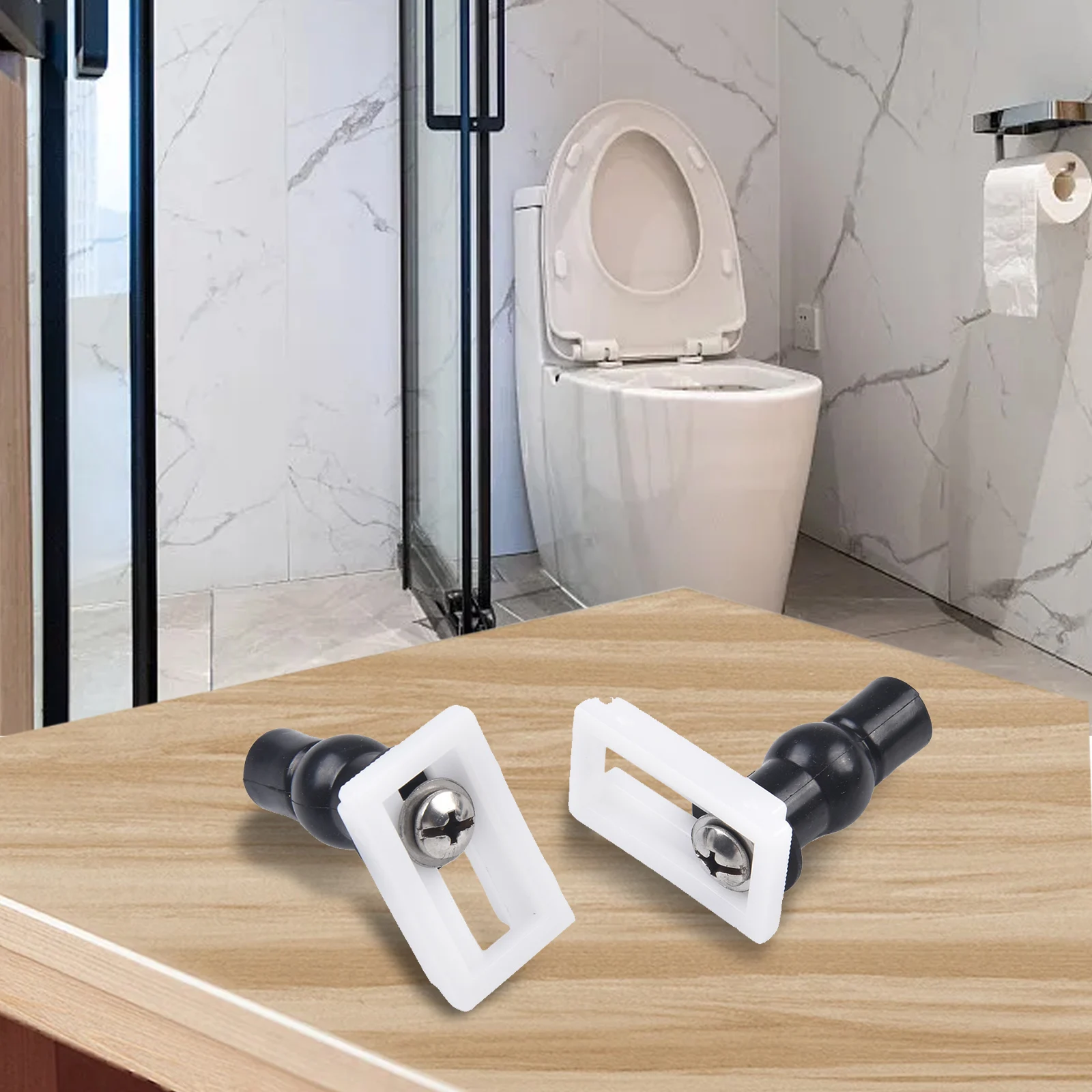 Plastic Toilet Lid Hinge Screw Set With Rubber Expansion Components Designed For Secure And Stable Toilet Seat Installation