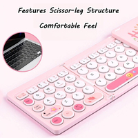 New Bluetooth Wireless Foldable Keyboard 2.4G Wireless Pink Tri-Fold Portable Keyboard Rechargeable Touch-Sensitive Keyboard