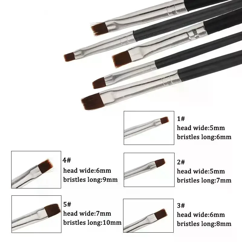 5PCS Dental Resin DIY Brush Pens Porcelain Teeth Reshaping Nylon Dentistry Adhesive Composite Cement Tools Nail Art Painting