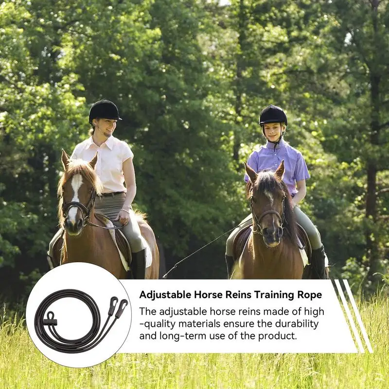 ม้าคอ Stretcher ยืดหยุ่นเชือกม้าสบายการฝึกอบรม Reins Horse Riding Trainers Reins สําหรับ Precision Equestrian