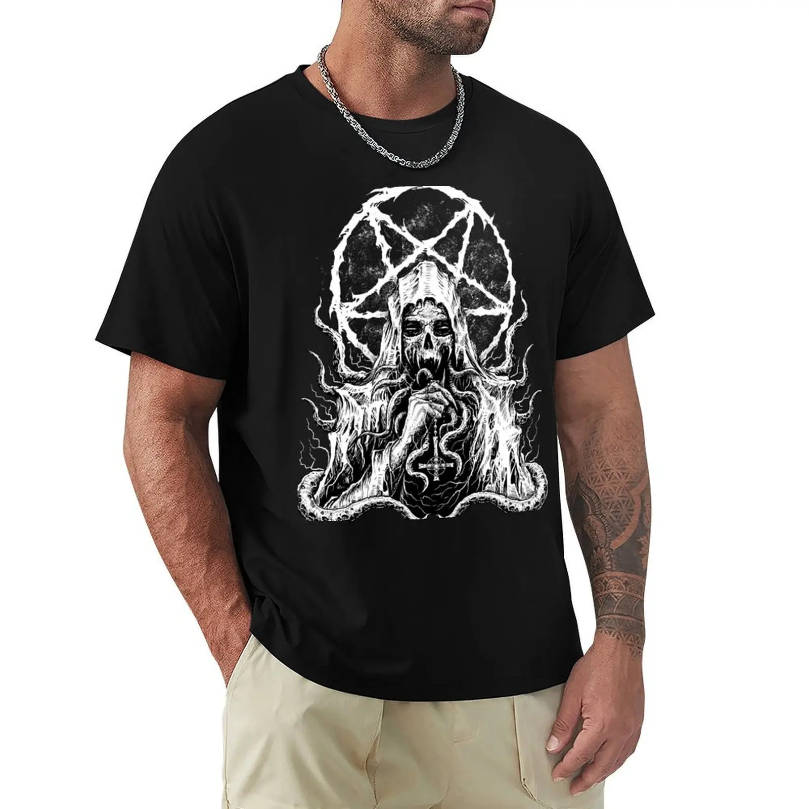 

Dark Occultist T-Shirt Simple Solid Color Crew Neck Tee