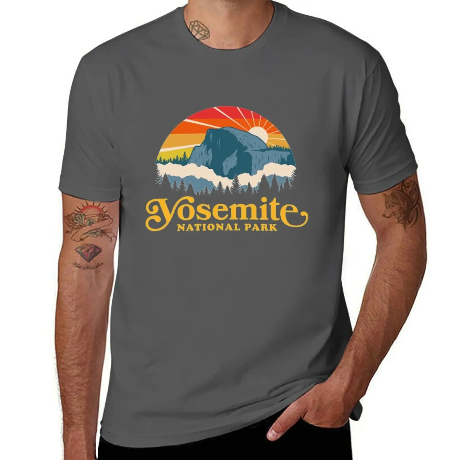 

Yosemite National Park Retro Nature Hiking Tshirt T-Shirt man t shirt heavy cotton t shirts designer anime tshirt T-Shirt