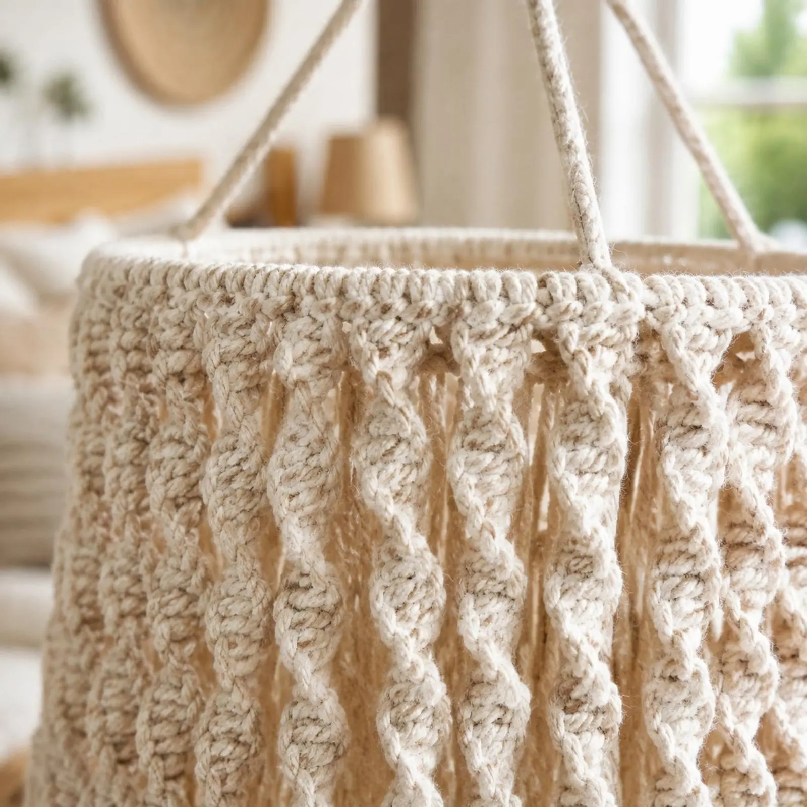 

Moroccan Tassel Lamp Ethnic Design Boho Hanging Light Woven Suspended Light Shade Natural Cotton Rope Home Lighting Easy To