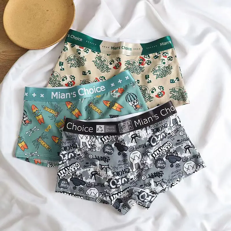 Printed Women's Panties Breathable Cotton boxers for women Elastic Cartoon Boyshorts Comfort Female Sports Shorts Underwear