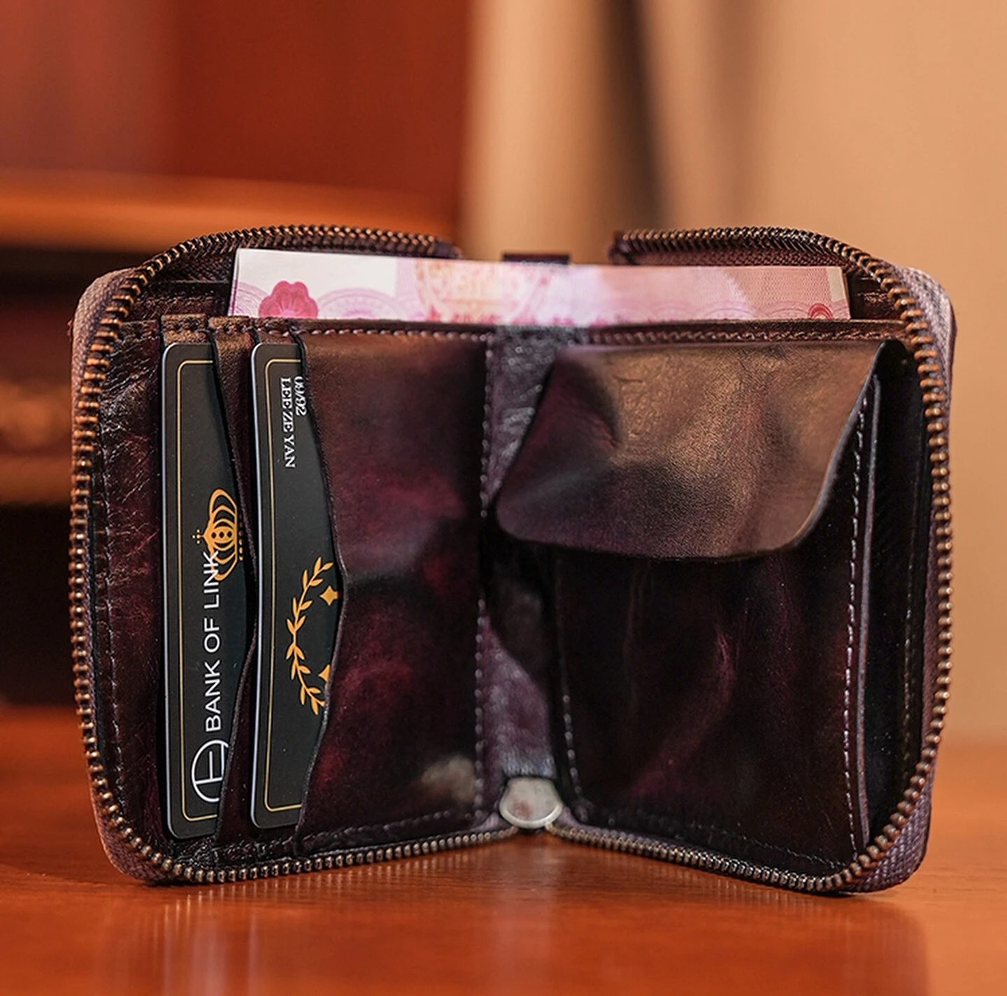 

Retro handmade men's wallet genuine leather, new style integrated top-grain cowhide coin purse