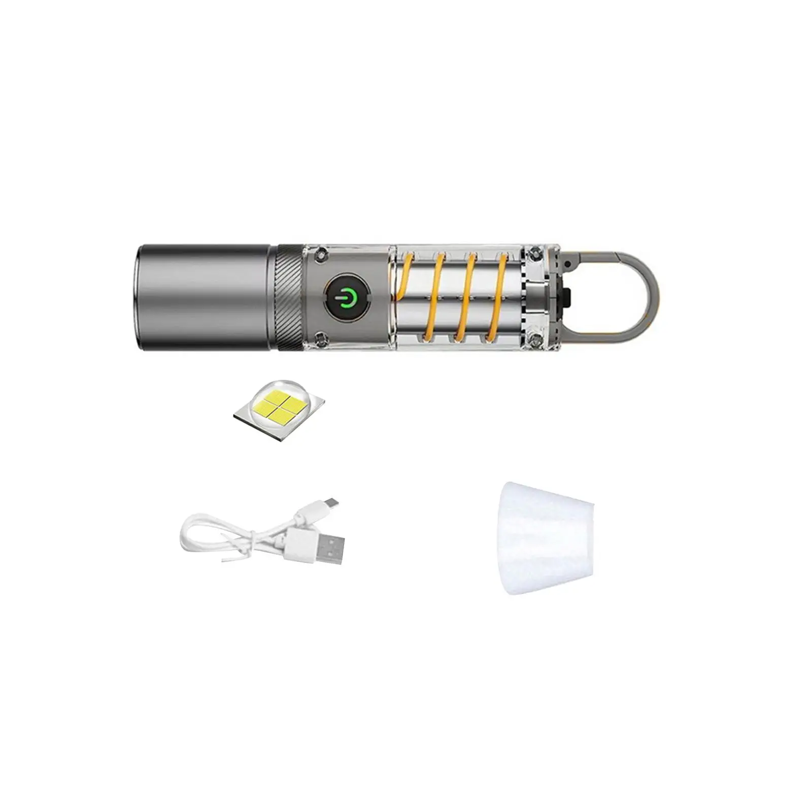 LED Flashlight Emergency Light Water Resistant Portable Torch Zoomable for Running Walking Trekking Backpacking Mountaineering