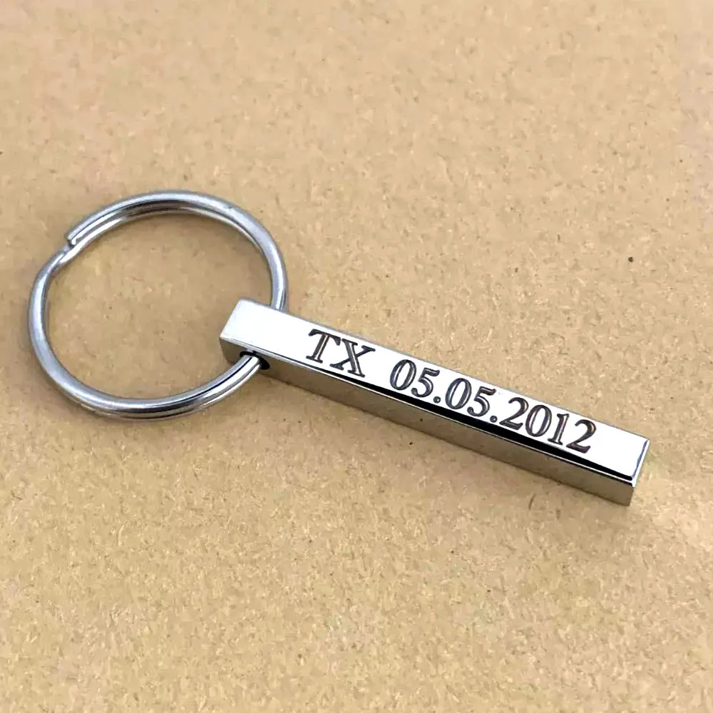 Engraved Keychain Keyring Customizable Truck Key Chain Men Personalizable Key Rings with Text Daddy Car Key Pendant Accessories