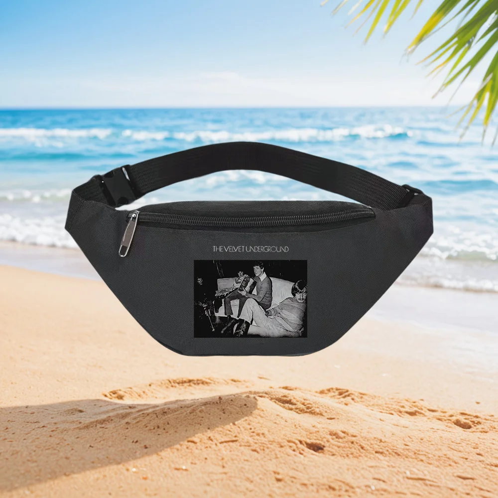 

The Velvet Underground Band Photo Vintage Concert Stylish Casual Waist Backpack Crossbody Chest Bag Street Sporty Fashionable Si