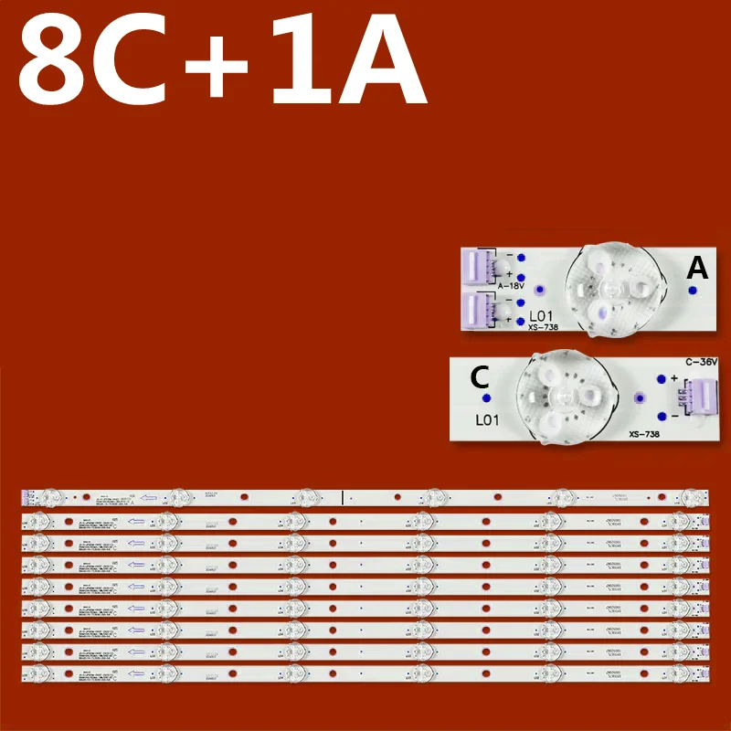 LED Backlight Strip For JS-D-JP55DM-A62EC JS-D-JP55DM-C61EC 55DM1000 600MA-2BIN  BBK 55LEX-8158/UTS2 AKTV AKTV5534 55UHDT2SMH