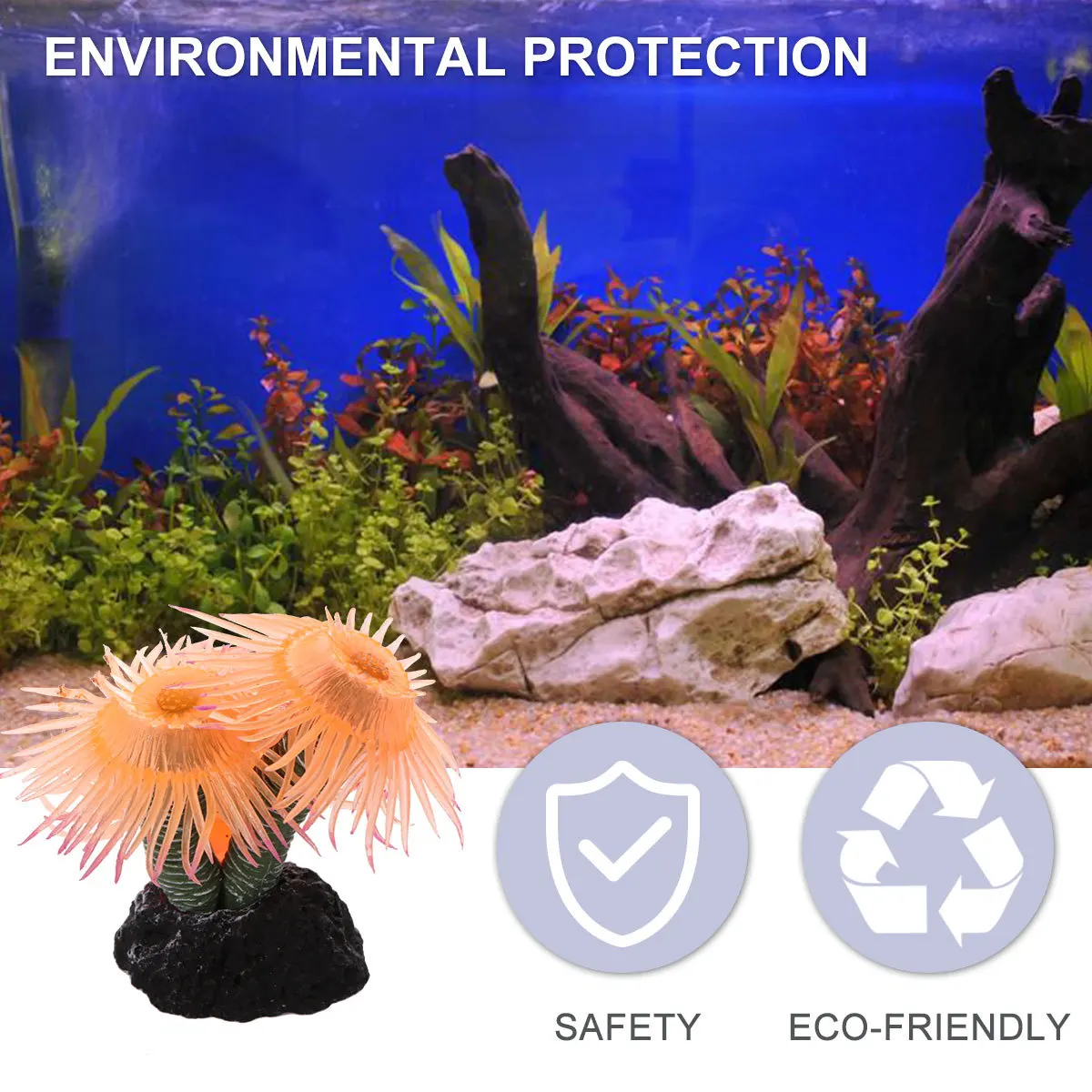 

1pc Artificial Orange Premium Aquarium Decor For Fish Tank Durable Manmade Coralline Artifact Simulation Coral Fish Tank Coral