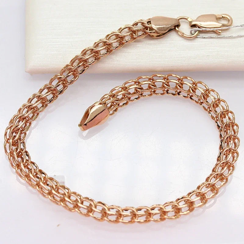 585 Purple Gold Hoop Buckle Bracelet Plated 14K Rose Gold Fashion Unisex Style High Quality Elegant Bangles Jewelry