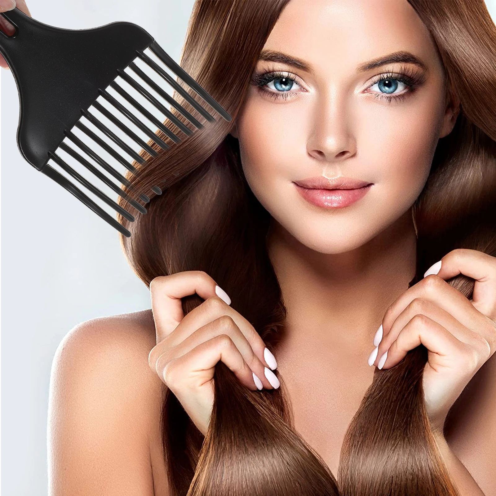 2Pcs Hair Comb Wide Tooth Durable Styling Rake Comb Black Sizes Professional Hairdresser Salon Scalp Massage Detangling Tool