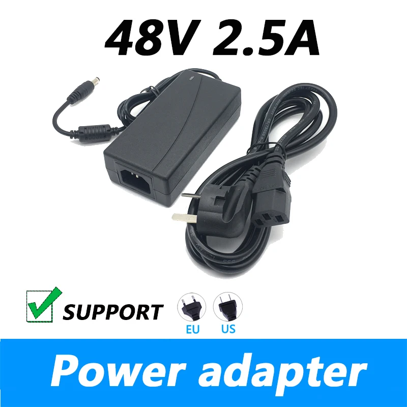 Adaptador de Alimentação para Cctv Segurança Vigilância Injector Ethernet ip Câmera Telefone dc 48 v 2.5a 2500ma 120w 48 v