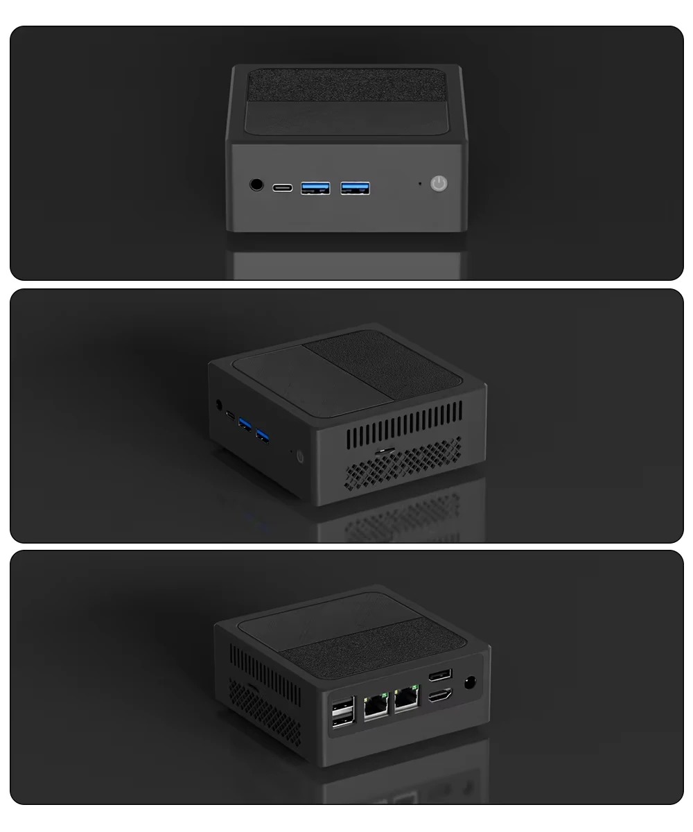 Intel Alder Lake-N Quad Core N100 Mini-PC HD DP Dual LAN Wifi5 WiFi6 16G DDR4 1 TB NVMe Windows 11 Mirco Heim-/Bürocomputer