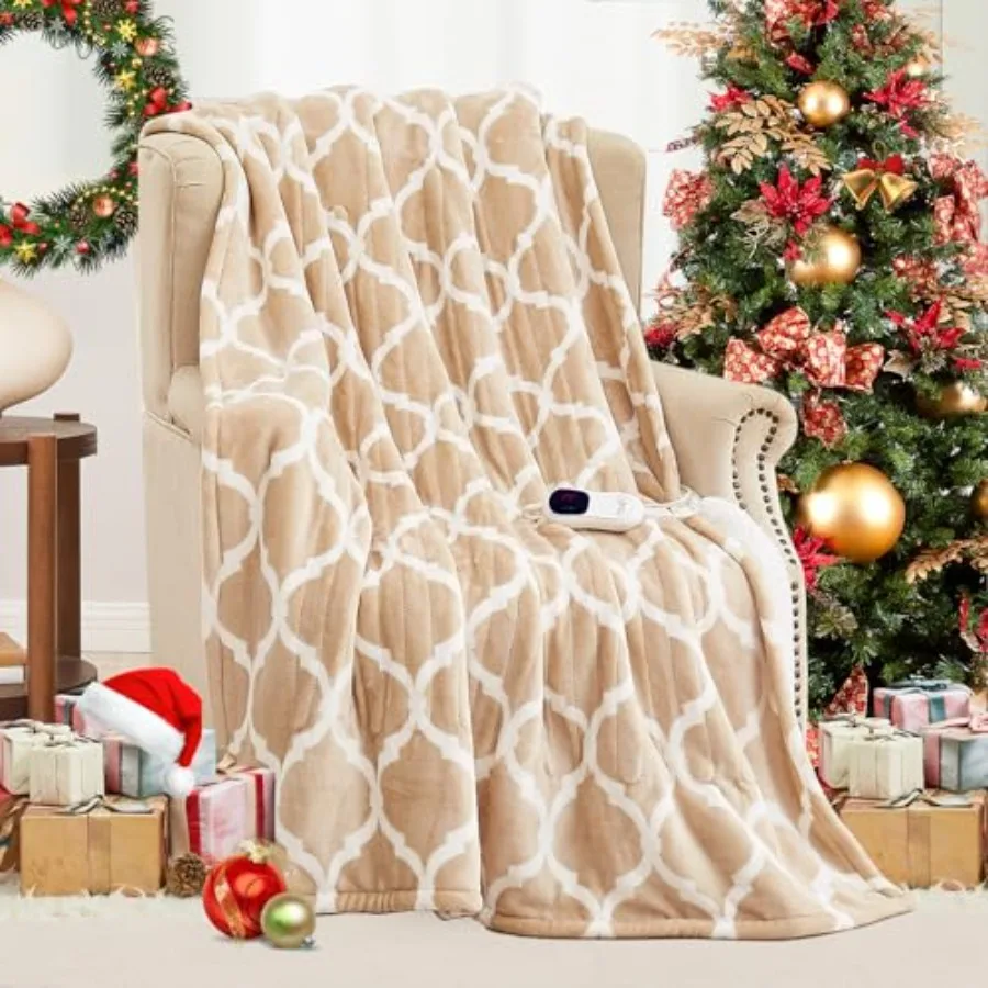 

Электрическое одеяло с подогревом размера Queen (213x229 см) - 84x90 дюймов, 10 уровней быстрого нагрева, автоматическое отключение через 8 часов, ультрамягкое, уютное, фланелевое.