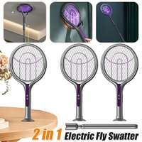 Rotating Head Mosquito Swatter Rechargeable Fly Zapper 2 in 1 Fly Killer and Mosquito Trap Lamp for Home Indoor Outdoor Swatter